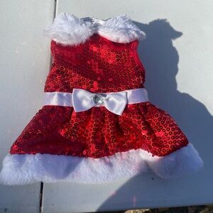 Santa baby (Mrs Clause) jacket for small dog. Used, like new condition